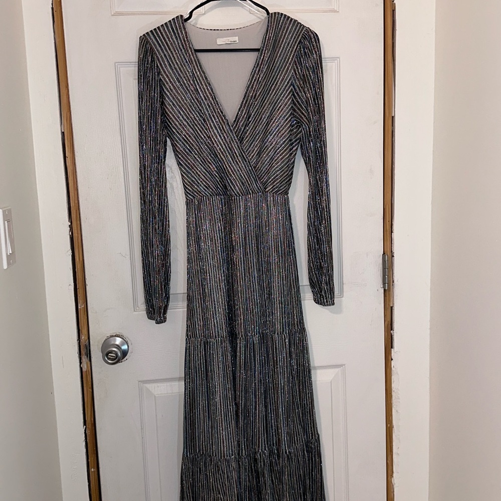 June & Hudson Multicolor Striped Long Sleeve Dress